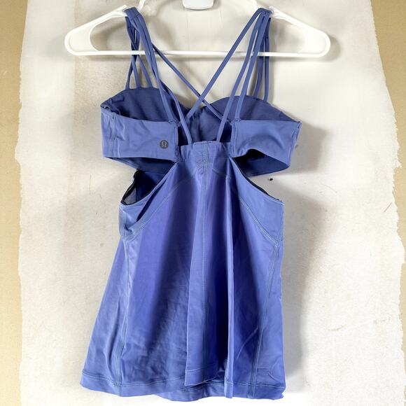 Lululemon Exquisite Tank II Strappy Back Logo Cutouts Breathable Yoga Lullaby 4 - Picture 5 of 5
